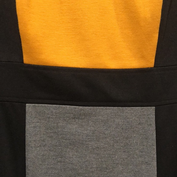 Black, Gold, Grey color block dress London Times 6 - Picture 2 of 7